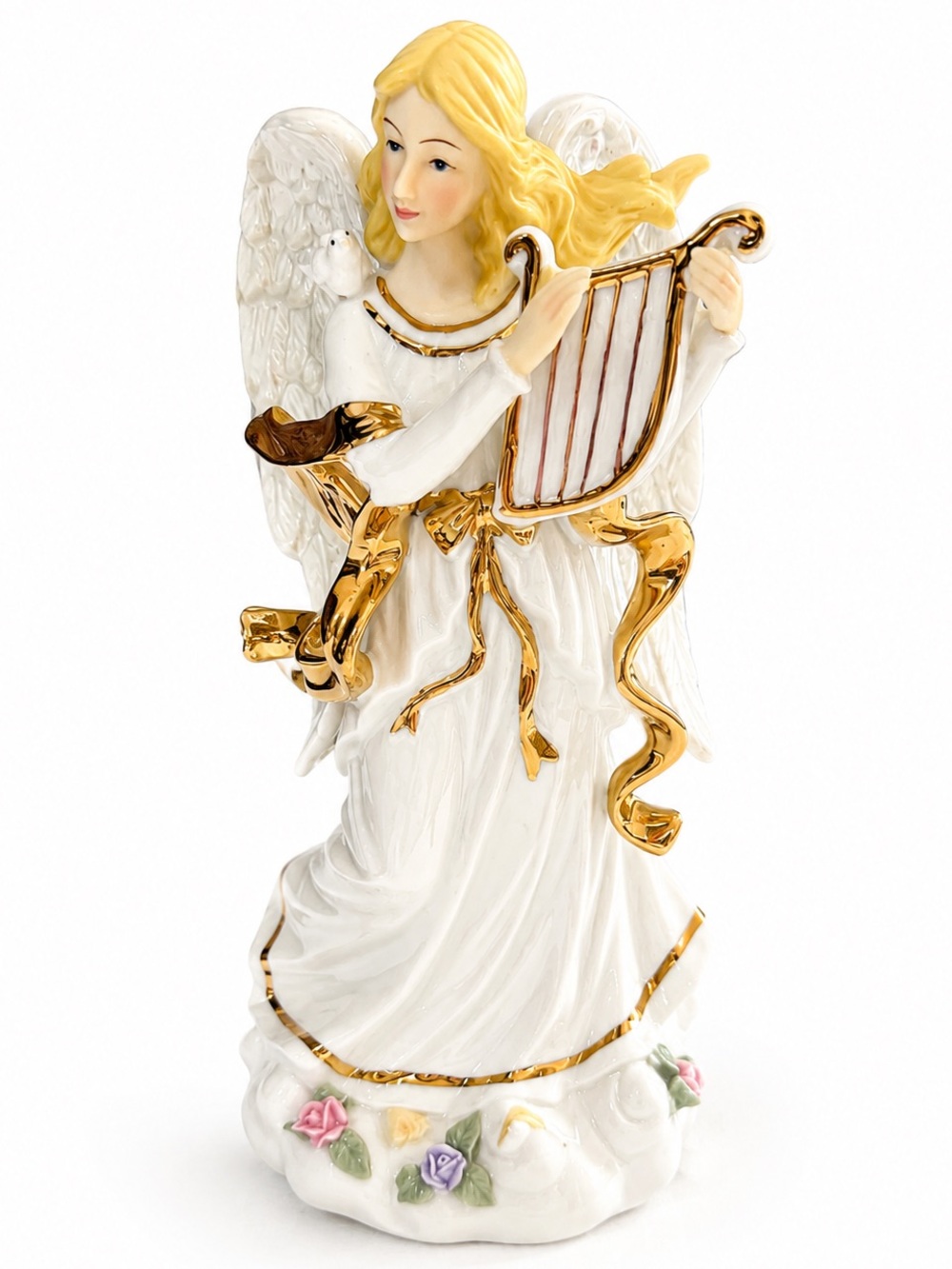Sankyo Angel Harp Music Box Figurine Fur Elise Working Collectible